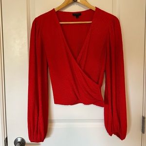 TOPSHOP red wrap top